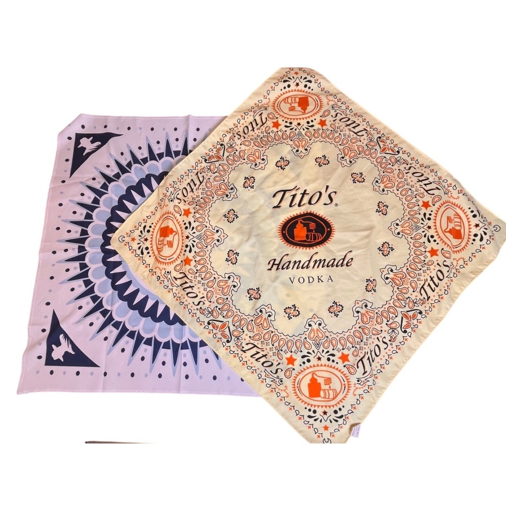 Promo Bandanas Handkerchiefs Liquor Set of 2, Tito's & Don Julio